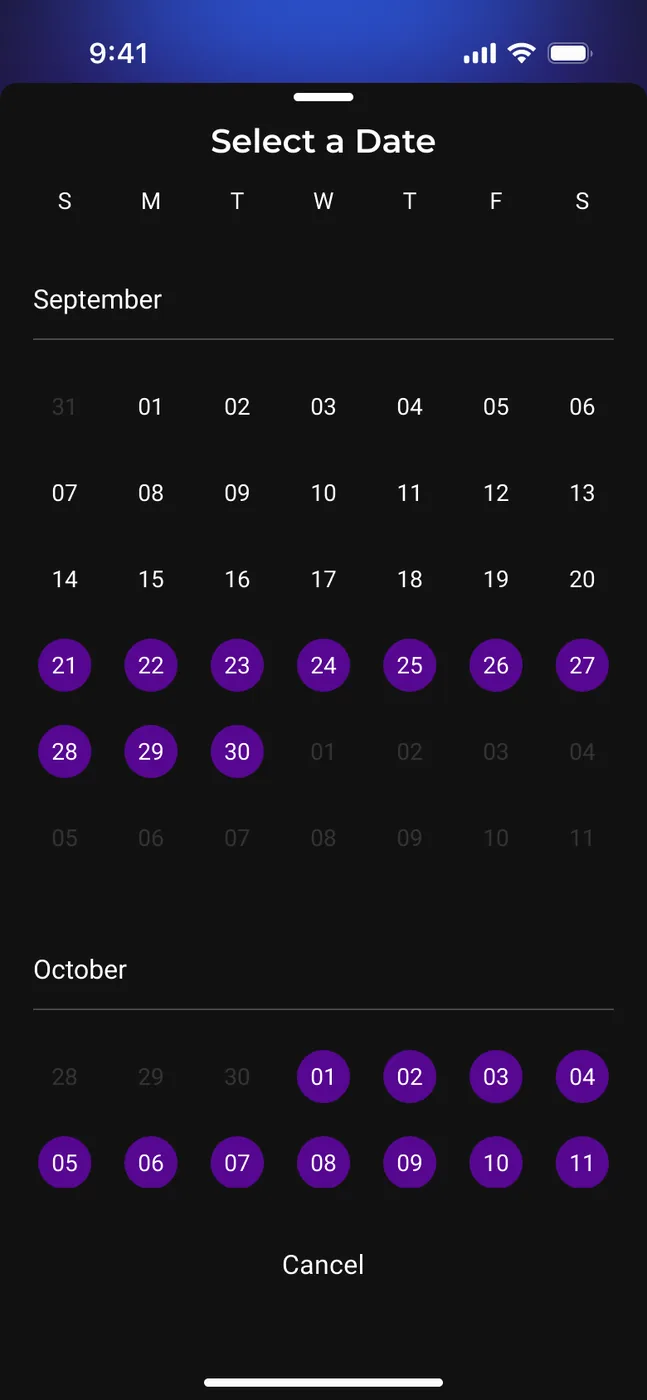 Airese: Sleep Apnea Screener — Calendar