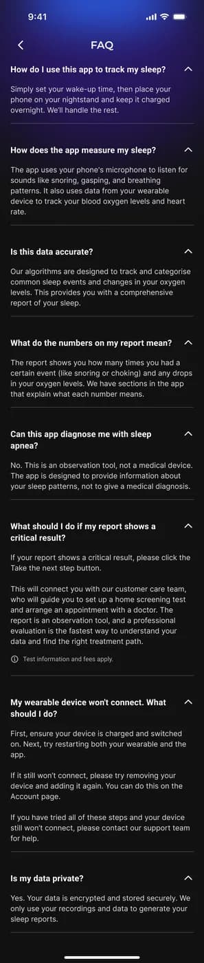 Airese: Sleep Apnea Screener — Help and FAQ
