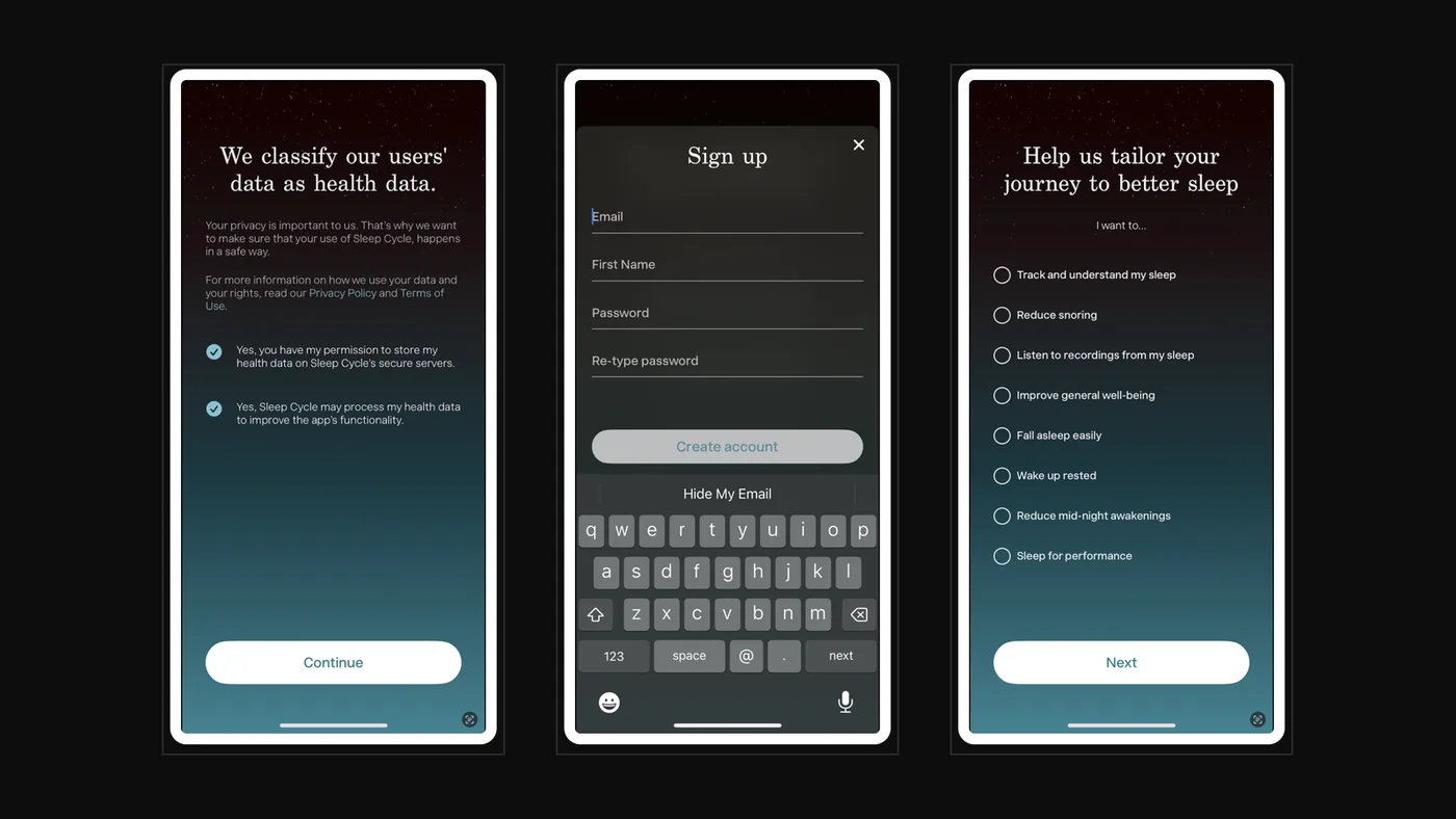 Airese: Sleep Apnea Screener — Sleep Cycle, onboarding