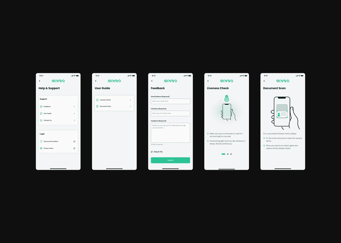 BINGO KYC Flow — Contextual help and user guides
