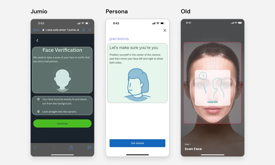 BINGO KYC Flow — Competitor benchmark, face liveness interaction