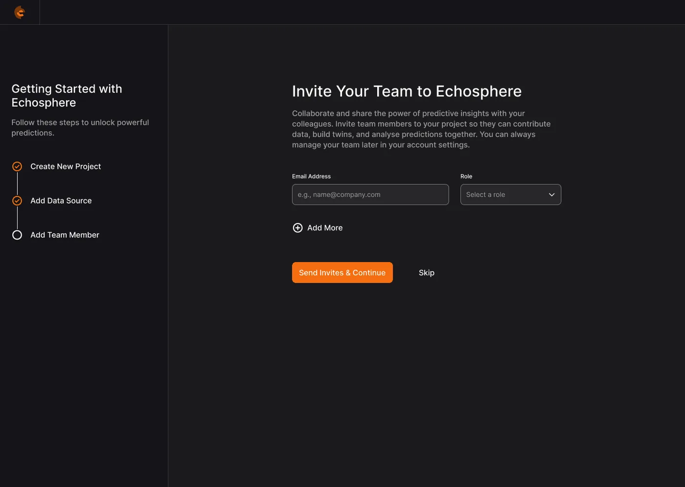 Spatialworks Digital Twin — Team invitation, step 3 of 3