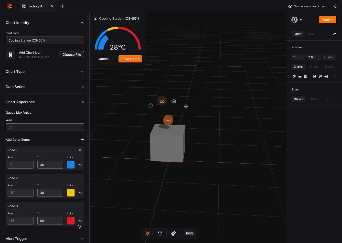 Spatialworks Digital Twin — Colour zone thresholds, visual risk encoding