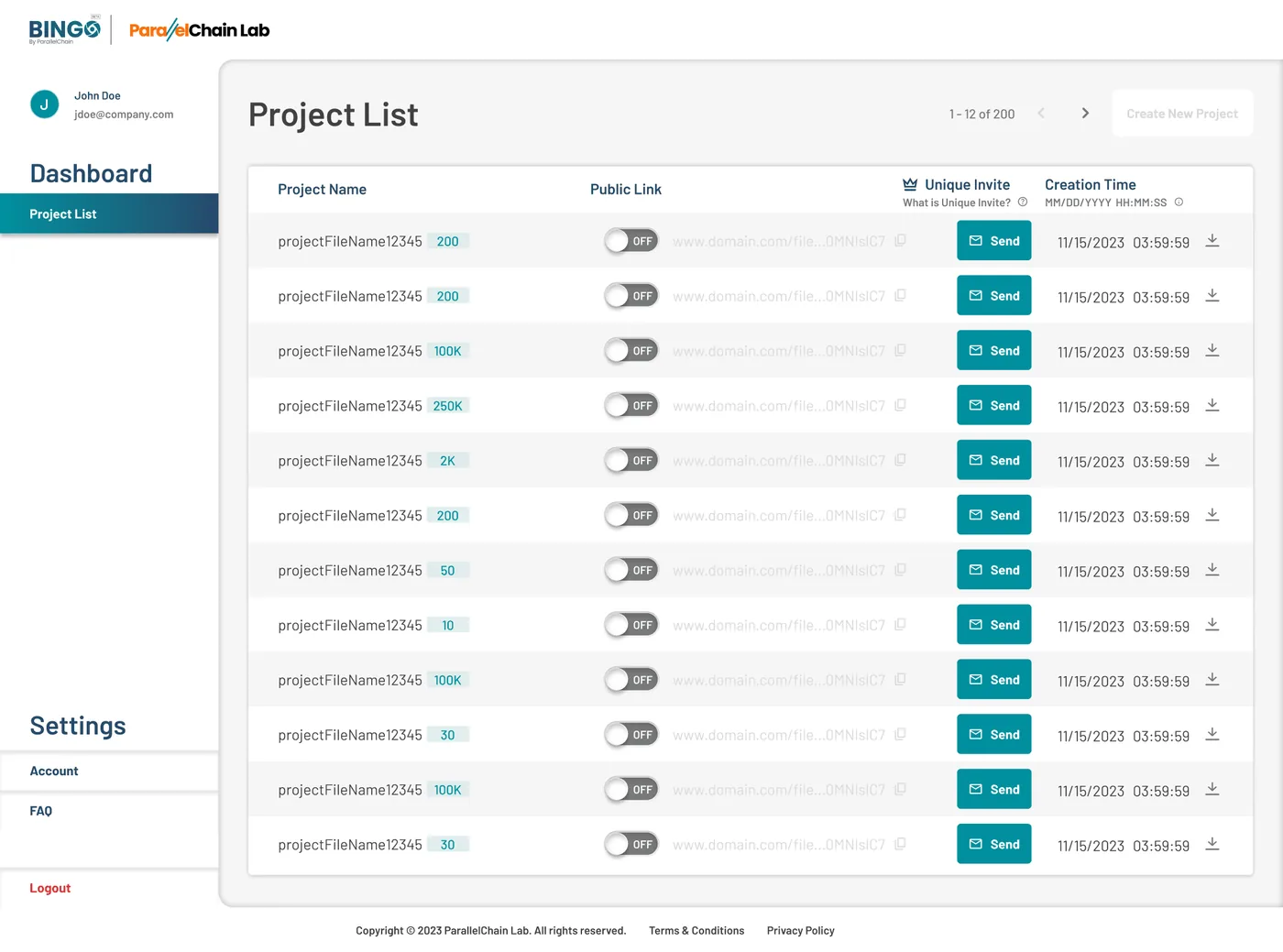 BINGO Admin Console challenge context